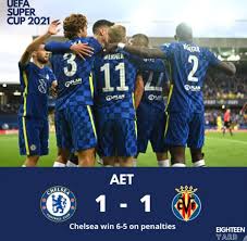 Chelsea have won the uefa super cup after beating europa league winners villarreal on penalties in belfast; Xckycyys7ce31m