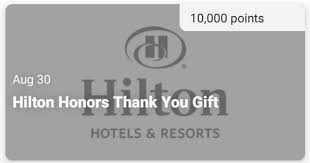 hilton honors thank you gift loyaltylobby