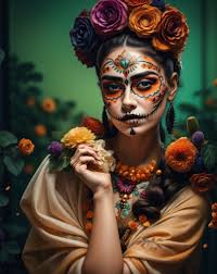 catrina makeup with ornaments mexican