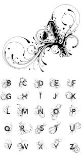 alfabeto inchiostro su carta mi piacciono molto le linee morbide mi piacciono molto le linee morbide usate per creare queste decorazioni che fuoriescono dalle lettere