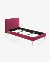 dyla bed 90 x 190 cm burdy kave home
