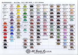 Superduo Colour Chart Seed Bead Tutorials Link Is