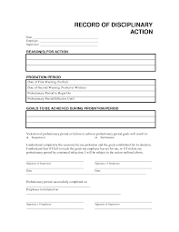 Record Disciplinary Action Free Office Form Template By