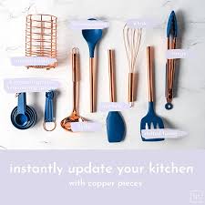 17pc Set Includes Copper Utensil Holder