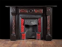 A Large Victorian Slate Fireplace With