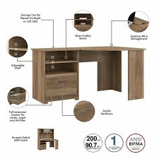 Product titlebush furniture townhill corner desk with file cabine. Bush Furniture Cabot 60w Corner Desk With Hutch In Reclaimed Pine Cab008rcp