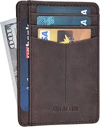 Maybe you would like to learn more about one of these? Minimalist Wallet For Men And Women Genuine Leather Rfid Secured Card Case Brown At Amazon Men S Clothing Store