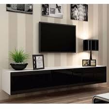 wall mount tv stand high gloss white