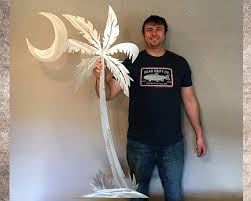 Moon Palm Tree Large Metal Wall Art