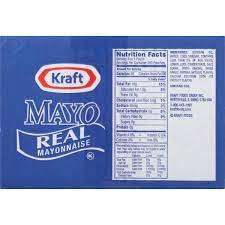 kraft real mayo packets nutrition