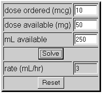 Infuse Mcg Min As Ml Hr