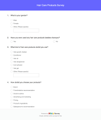 hair care s survey questionnaire