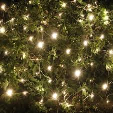 The easiest way to decorate shrubs! Warm White Led Net Lights On White Wire