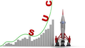 Success Chart Graph Of Rapid Growth With Word Success And Rocket Launch Footage Video
