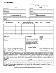 Bill Of Lading Form Template Free Download Create Fill