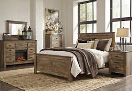 Whether you're drawn to sleek modern design or. Modern Rustic Brown W Fireplace Bedroom Furniture 5pcs King Size Bed Set Ia2f 608938919502 Ebay
