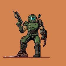 Doom Slayer Pixel Art - Eternal Praetor Suit : r/Doom