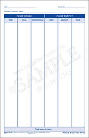 Fluid Intake Output Chart