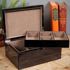 rectangular polished wooden jewelry box