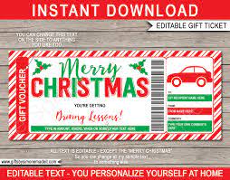 christmas driving lessons gift voucher