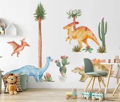 Watercolor Dinosaurs Wall Decal Sticker