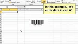 create barcodes in microsoft excel 2010