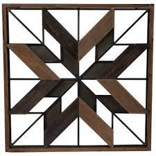 Brown Black Geometric Star Wood Wall