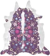 gypsy faux purple cowhide rug from