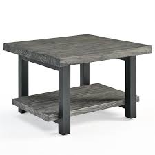 Wood Square Coffee Table In Slate Gray