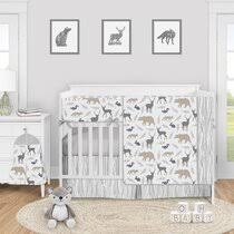 Honkaii 4pcs crib bedding sets for boy , zoo baby bedding sets neutral with comforter fitted sheet crib skirt blanket, machine washable, suitable for 28 x 52 inch cribs,nursery bedding set (gray) 4.5 out of 5 stars 135 Animal Crib Bedding Sets You Ll Love In 2021 Wayfair