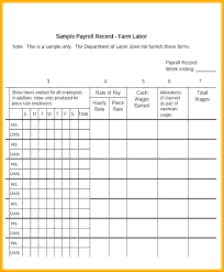 Payroll Ledger Template Employee Payroll Record Template