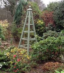 wooden garden obelisk sage green 240cm