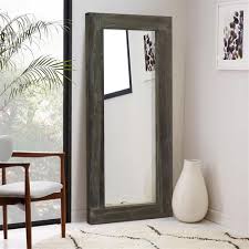 gray framed full length floor mirror