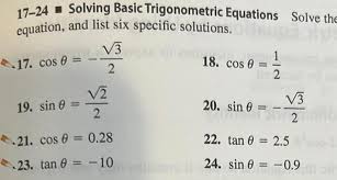 Basic Trigonometric Equations Solve