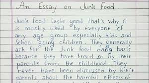 junk food essay writing english