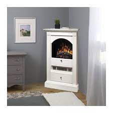 Electric Fireplace Corner Unit White