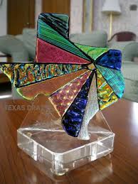 texas shape starburst art glass
