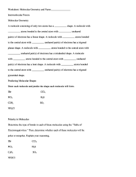 Chemical molecular substance with c6h6 formula. Worksheet Molecular Geometry And Intermolecular Forces Fill Online Printable Fillable Blank Pdffiller