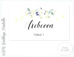 Table Card Template Printable Place Card Template Escort Tent Rustic