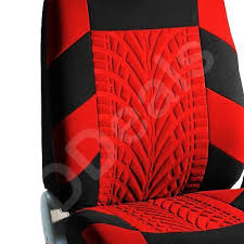 Black Red Tyre Tracks Car Seat Covers