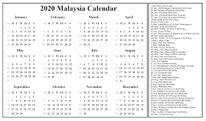 Online calendar is a place where you can create a calendar online for any country. Free Printable Malaysia Calendar 2020 Pdf Excel Word Best Printable Calendar