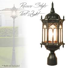 20 Etoplighting Rococo Collection Black Outdoor Post Lantern Light Clear Glass