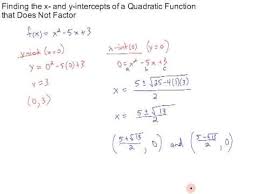 x intercept formula quadratic function