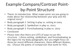 Example Comparison And Contrast Essay Example Of A Comparison