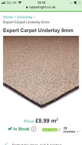 expert carpet underlay carpetright used
