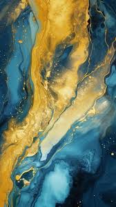 gold and blue abstract art