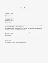 Teacher Resignation Letter Examples
