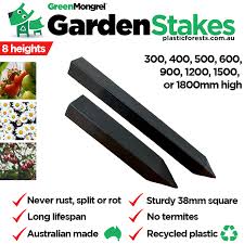 Garden Stakes Recycled Plastic Green