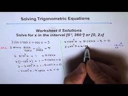 Trigonometric Equations Worksheet 2