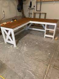 Easy to build l shaped desk. Diy Farmhouse Desk Ashley Diann Designs